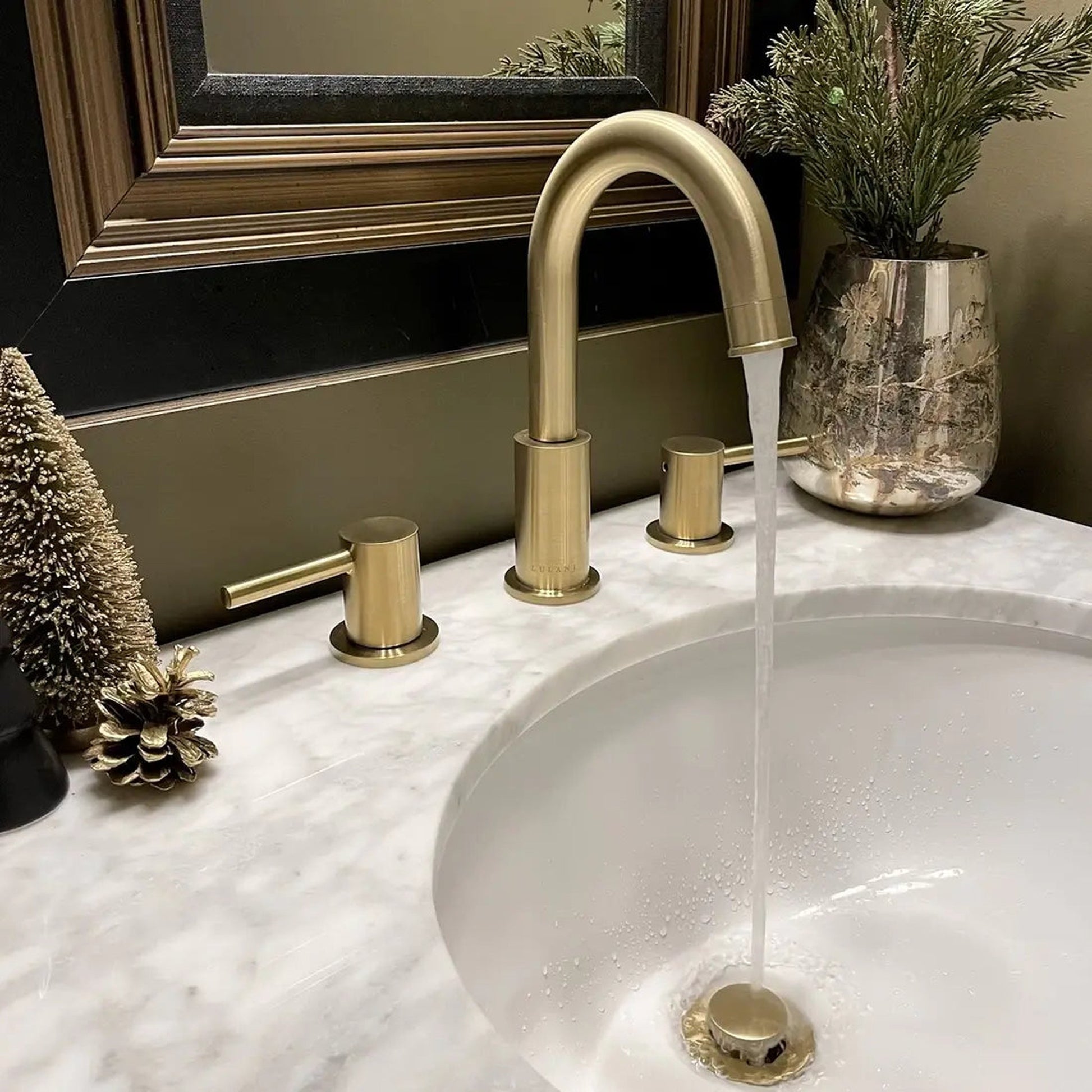 Lulani St. Lucia 8" Champagne Gold 1.2 GPM Two Handle Widespread Faucet With Drain Assembly