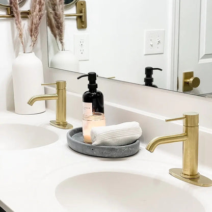 Lulani St. Lucia Champagne Gold 1.2 GPM 1-Handle Single Hole Brass Faucet With Drain Assembly