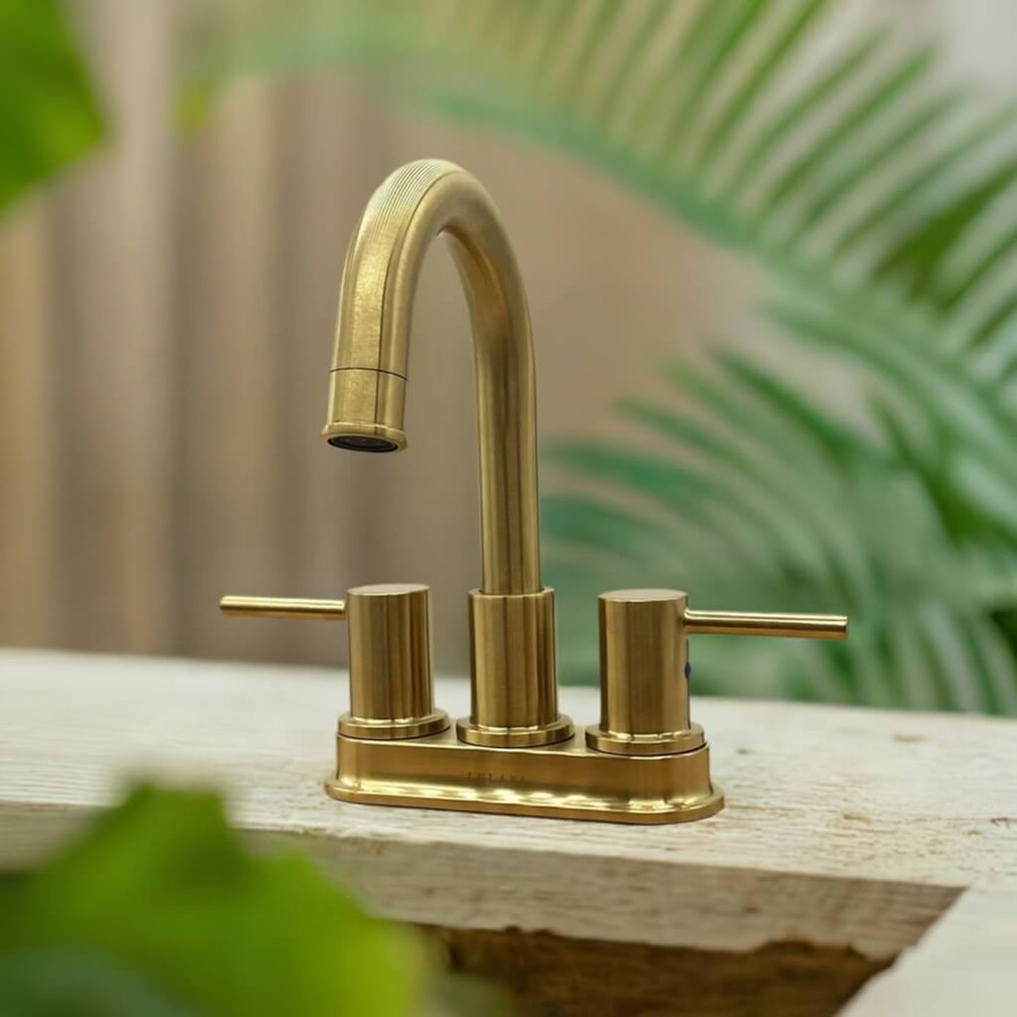 Lulani St. Lucia Champagne Gold 1.2 GPM Two Handle Centerset Faucet With Drain Assembly