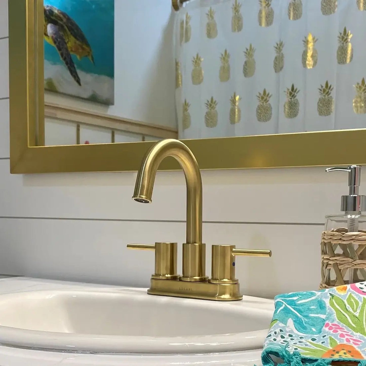 Lulani St. Lucia Champagne Gold 1.2 GPM Two Handle Centerset Faucet With Drain Assembly