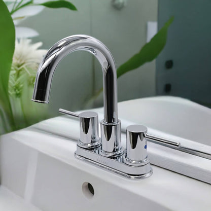 Lulani St. Lucia Chrome 1.2 GPM Two Handle Centerset Faucet With Drain Assembly