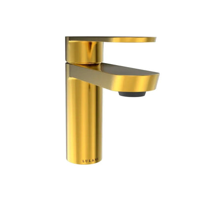 Lulani Yasawa Brushed Gold 1.2 GPM Single Hole Stainless Steel Faucet With Drain Assembly