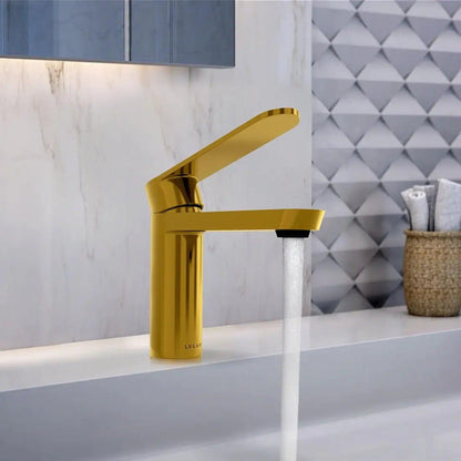 Lulani Yasawa Brushed Gold 1.2 GPM Single Hole Stainless Steel Faucet With Drain Assembly