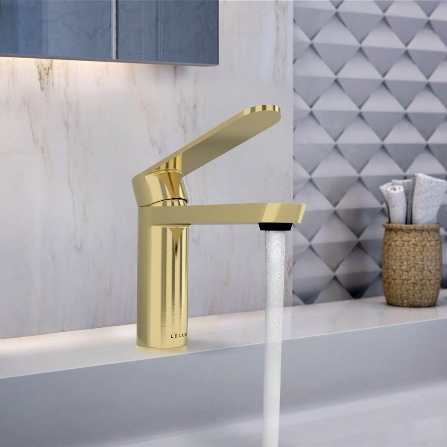 Lulani Yasawa Champagne Gold 1.2 GPM Single Hole Stainless Steel Faucet With Drain Assembly