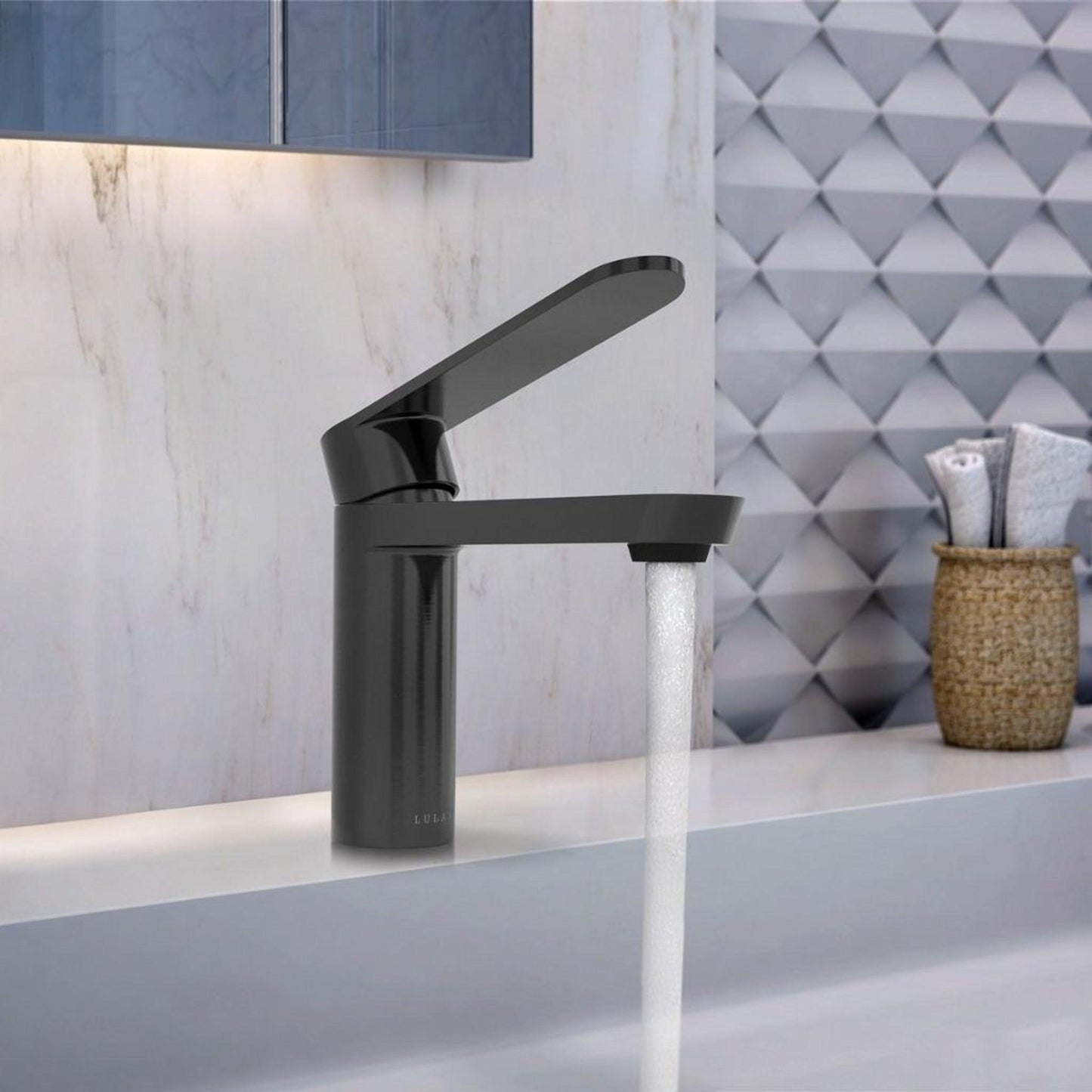 Lulani Yasawa Gun Metal 1.2 GPM Single Hole Stainless Steel Faucet With Drain Assembly