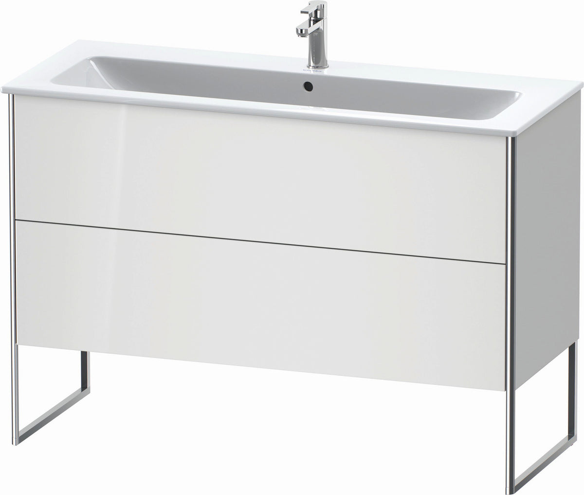 Duravit XSquare 48" White High Gloss Two Drawer Floorstanding Vanity Unit (XS444808585)