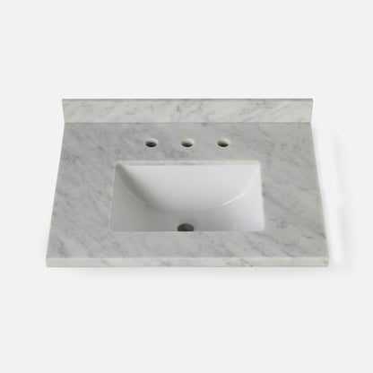 Made Goods 28" 8" Widespread Carrara White Marble Vanity Top