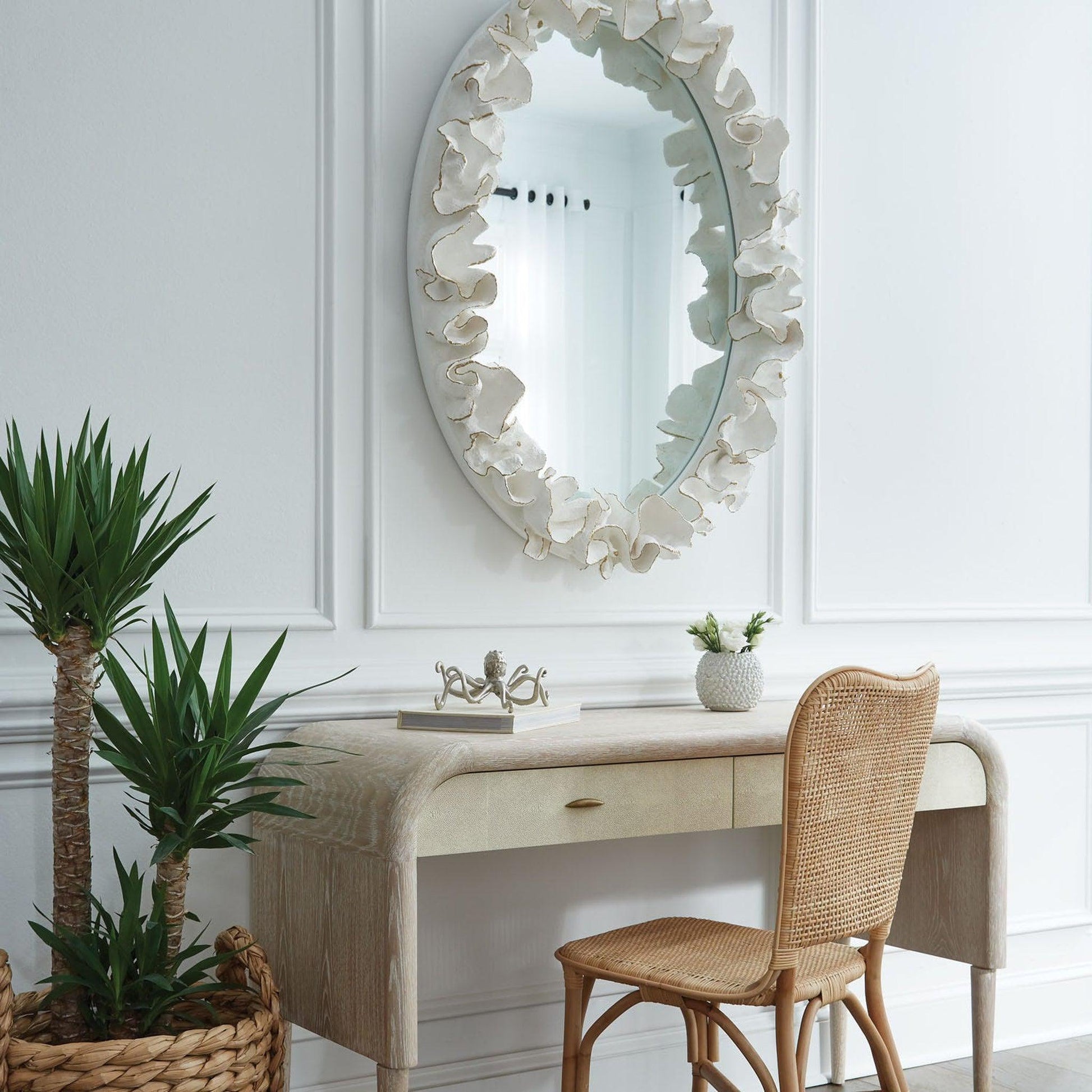 Made Goods Coco Mirror - Finish: White Faux Coral