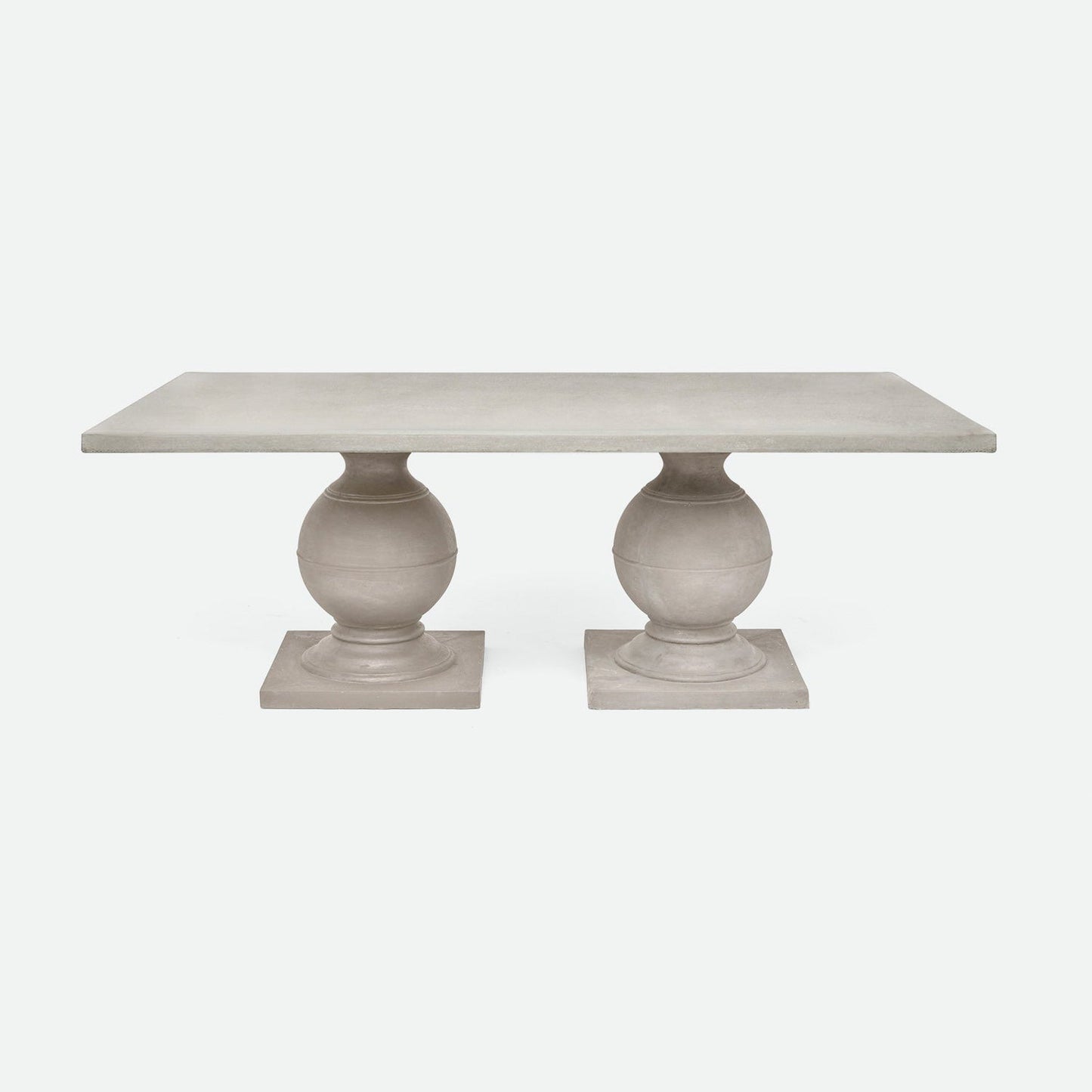 Made Goods Cyril 88" x 42" x 30" White Plaster Reconstituted Stone Outdoor Dinning Table With Rectangle Table Top