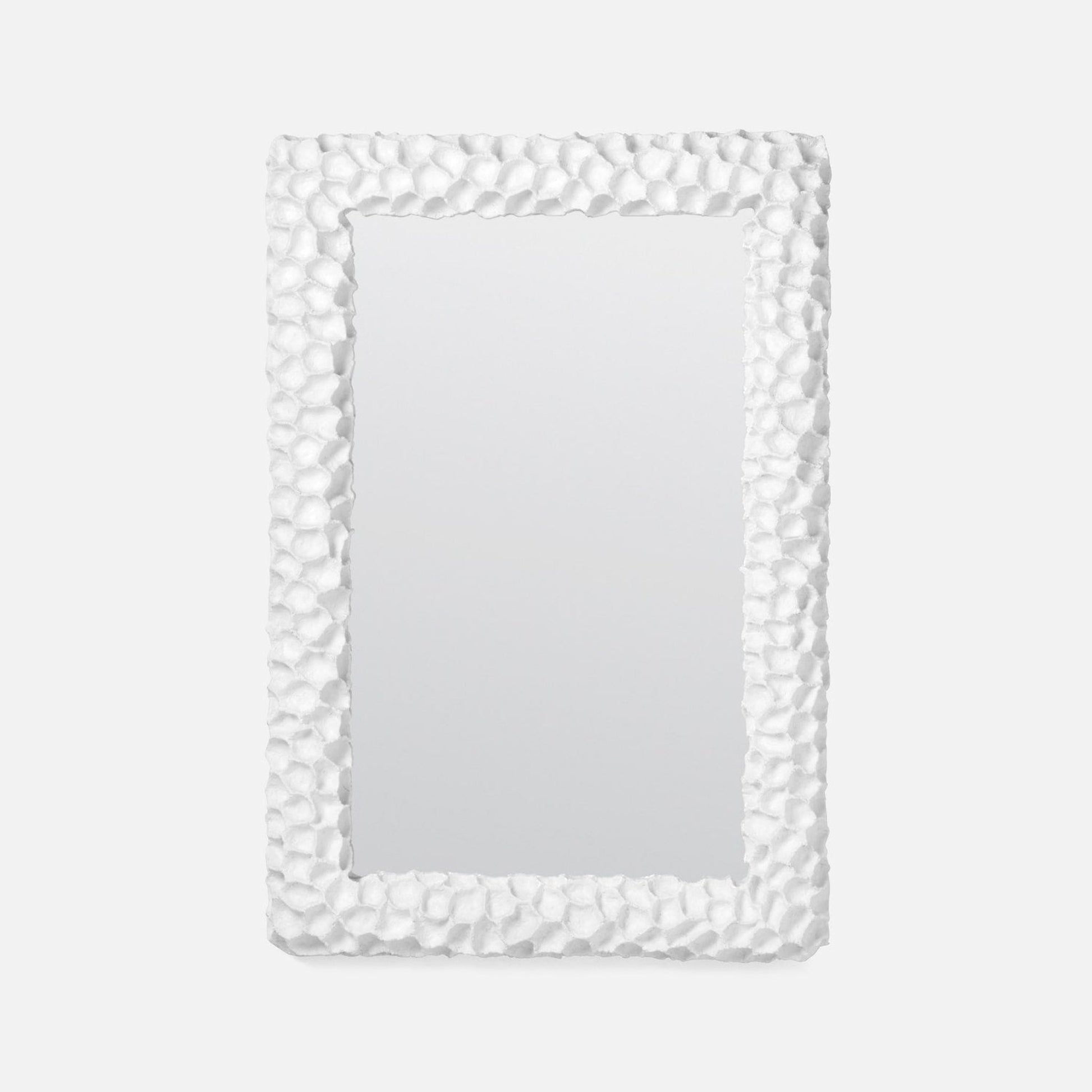 Made Goods Dara 26" x 38" Rectangular White Plaster Resin Mirror