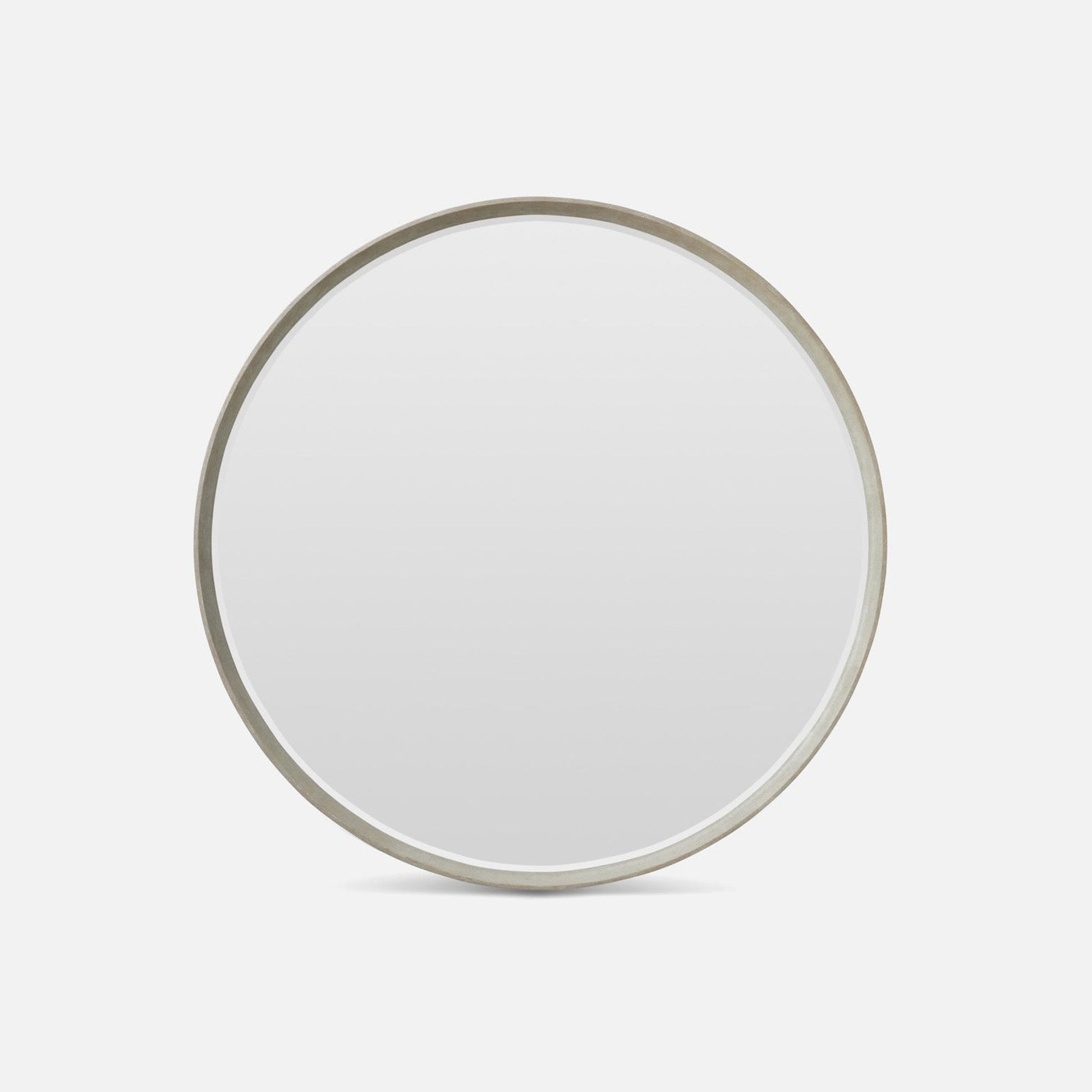 Made Goods Emma 50" Round Sand Realistic Faux Shagreen Mirror