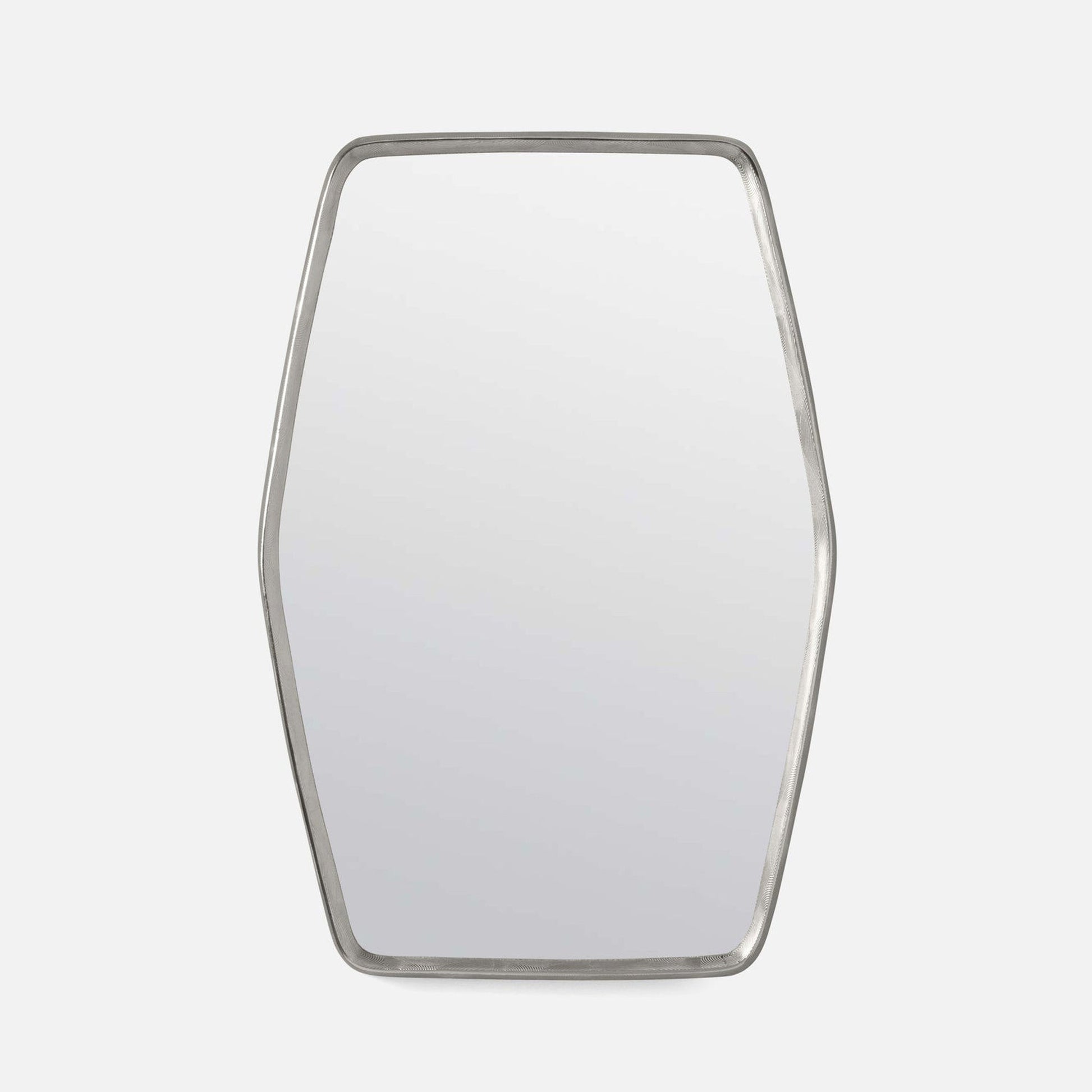 Made Goods Fenris 30"L x 42" Hexagon Matte Nickel Etched Aluminum Mirror