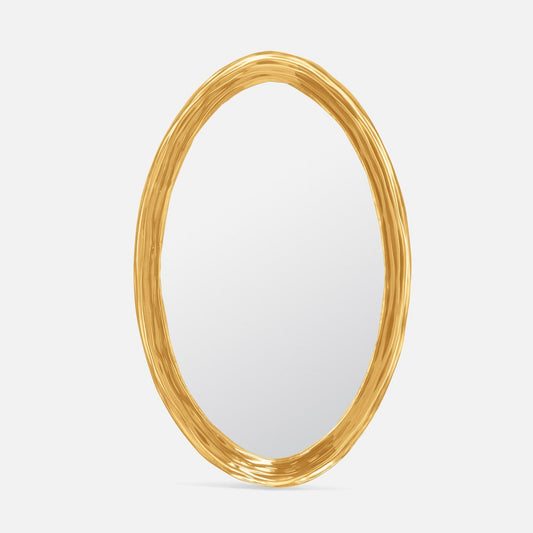 Made Goods Hetty 30" x 47" Oval Chamomile Translucent Resin Mirror