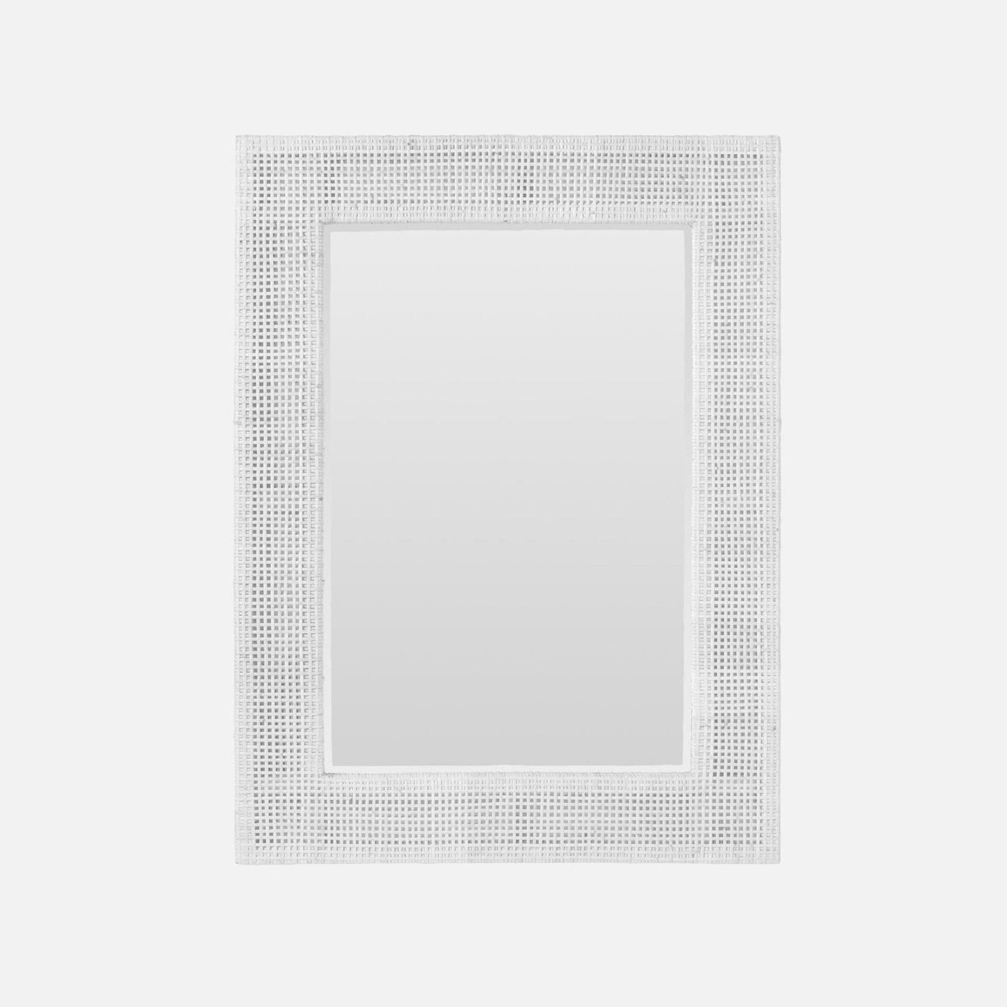 Made Goods Isla 30"L x 40" Rectangle White Peeled Rattan Mirror