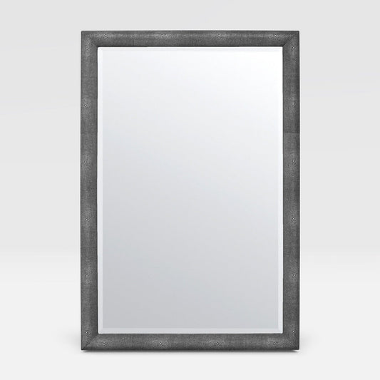 Made Goods Meg 26" x 38" Rectangle Cool Gray Realistic Faux Shagreen Mirror