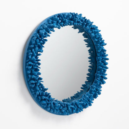 Made Goods Ophelia 32" Round Blue Faux Coral Mirror