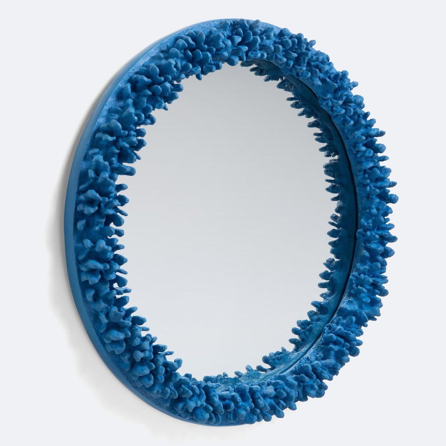 Made Goods Ophelia 38" Round Blue Faux Coral Mirror