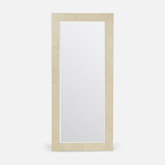 Ostrich Leather Rectangle Mirror - Cream