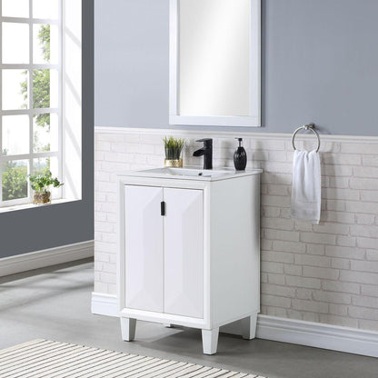 Manhattan Comfort Hyde 24" Bathroom Vanity Sink In White