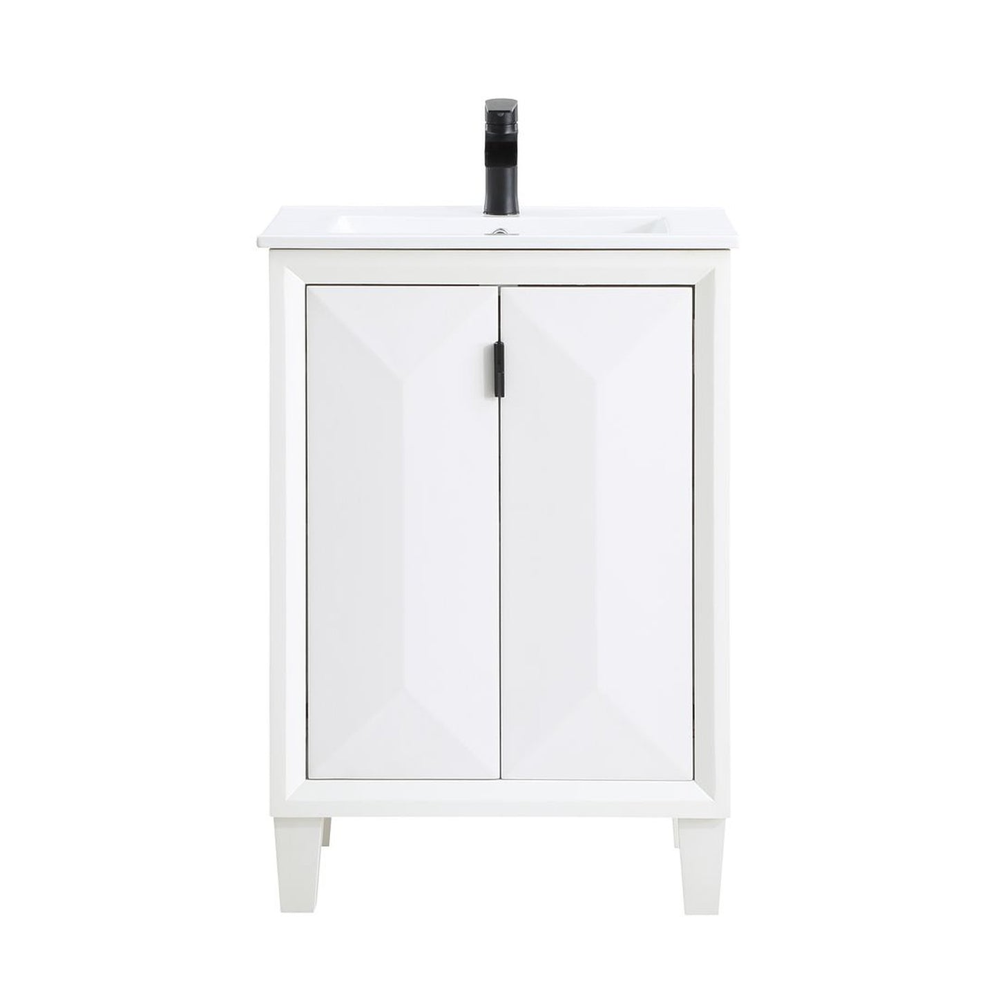Manhattan Comfort Hyde 24" Bathroom Vanity Sink In White