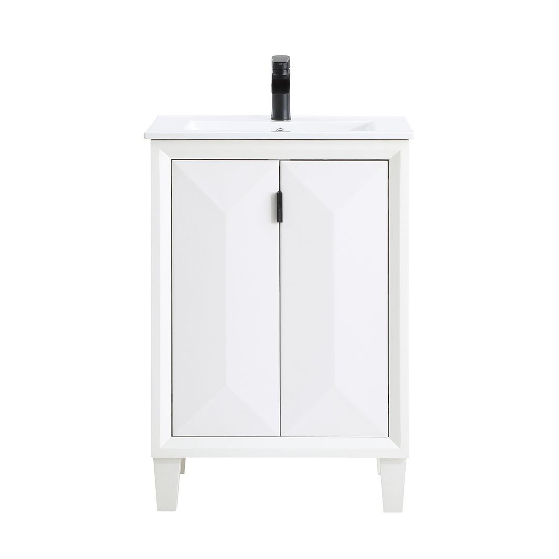 Manhattan Comfort Hyde 24" Bathroom Vanity Sink In White