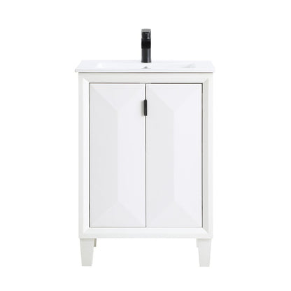 Manhattan Comfort Hyde 24" Bathroom Vanity Sink In White