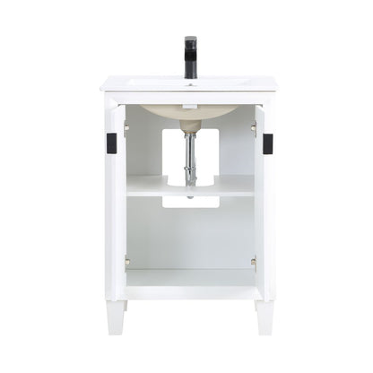 Manhattan Comfort Hyde 24" Bathroom Vanity Sink In White