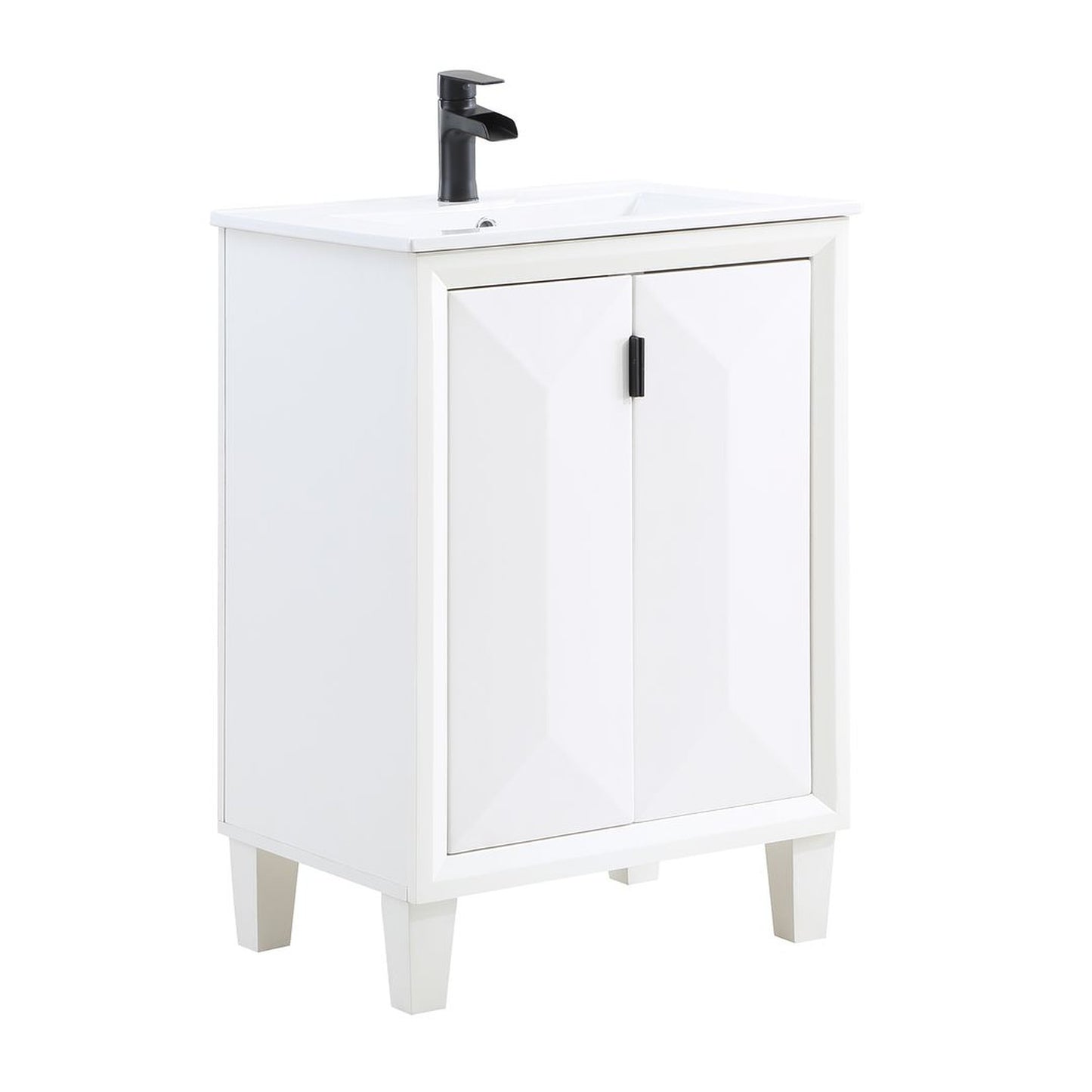 Manhattan Comfort Hyde 24" Bathroom Vanity Sink In White