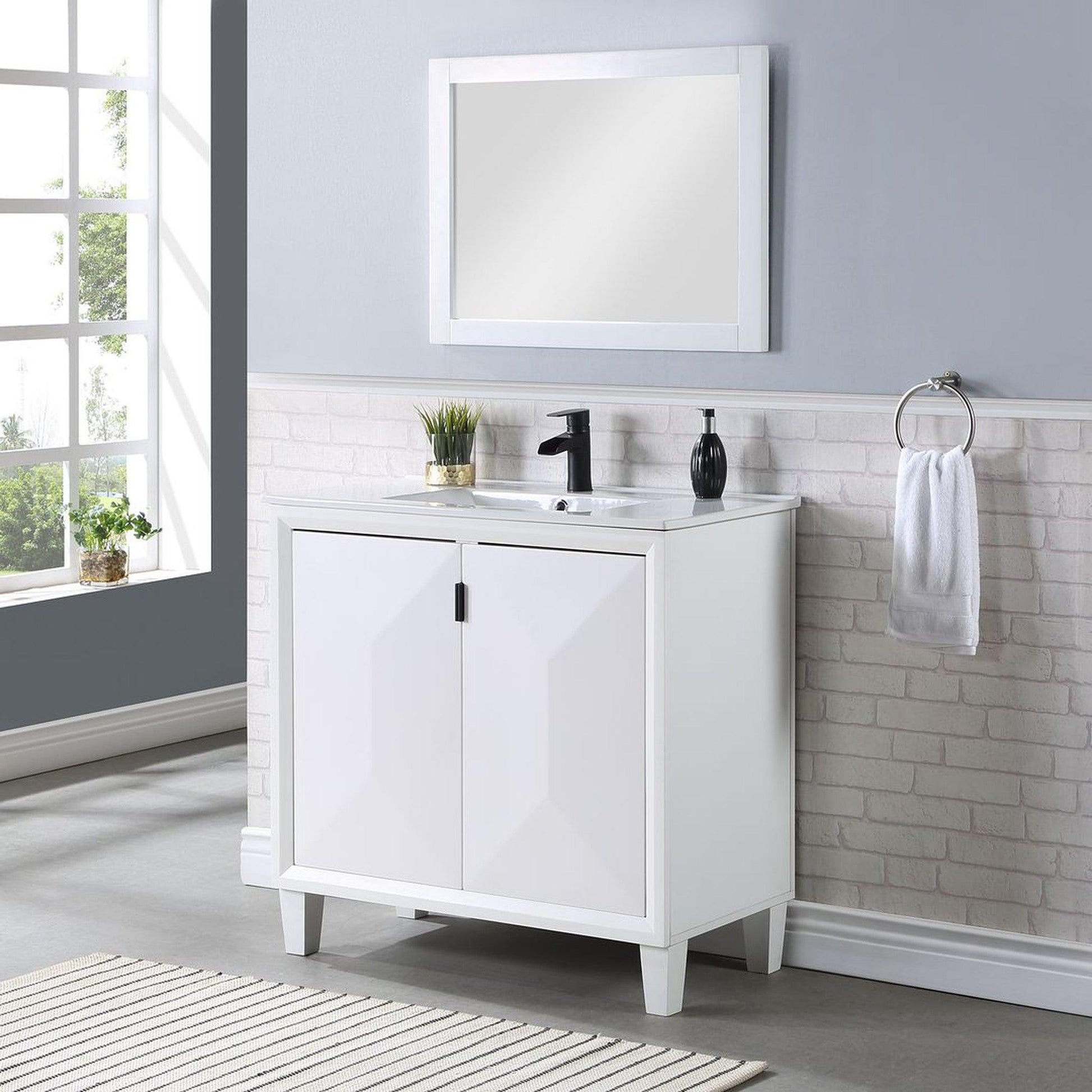 Manhattan Comfort Hyde 36" Bathroom Vanity Sink In White