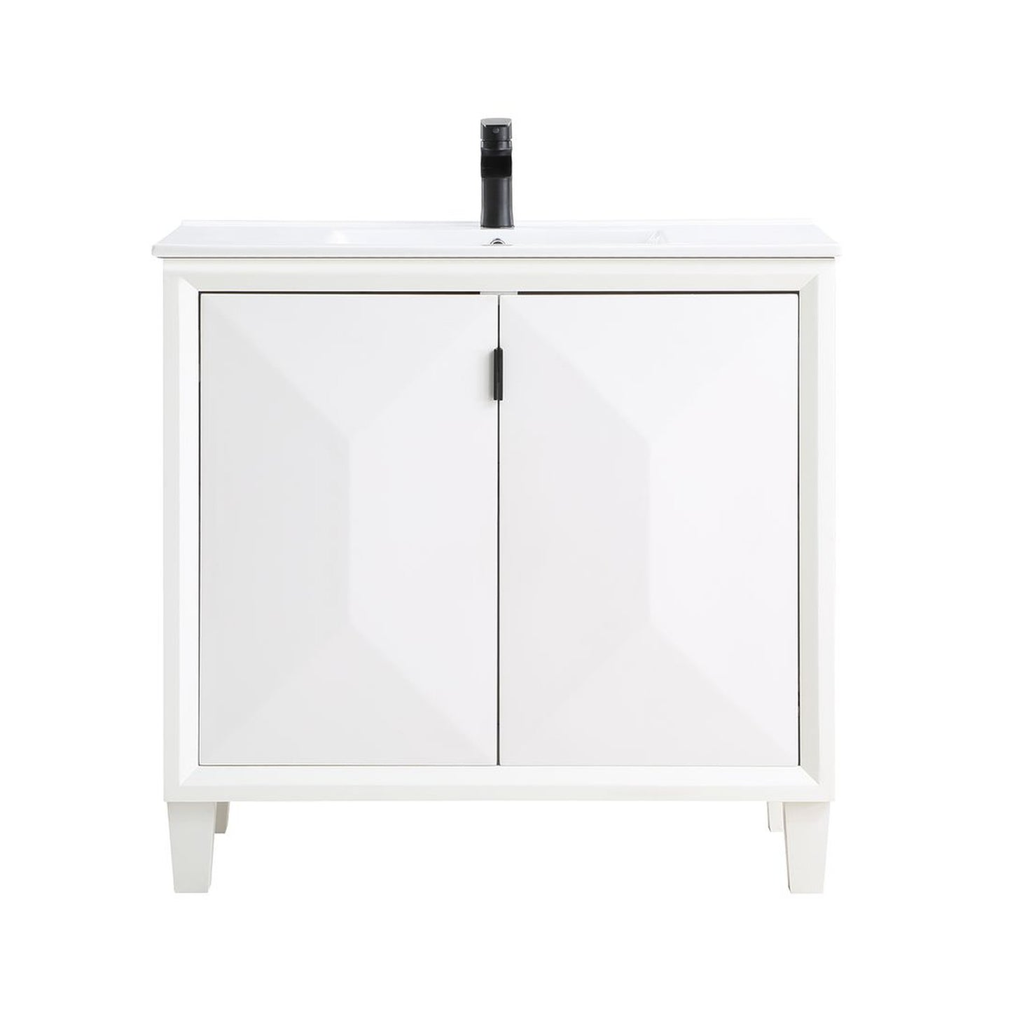 Manhattan Comfort Hyde 36" Bathroom Vanity Sink In White