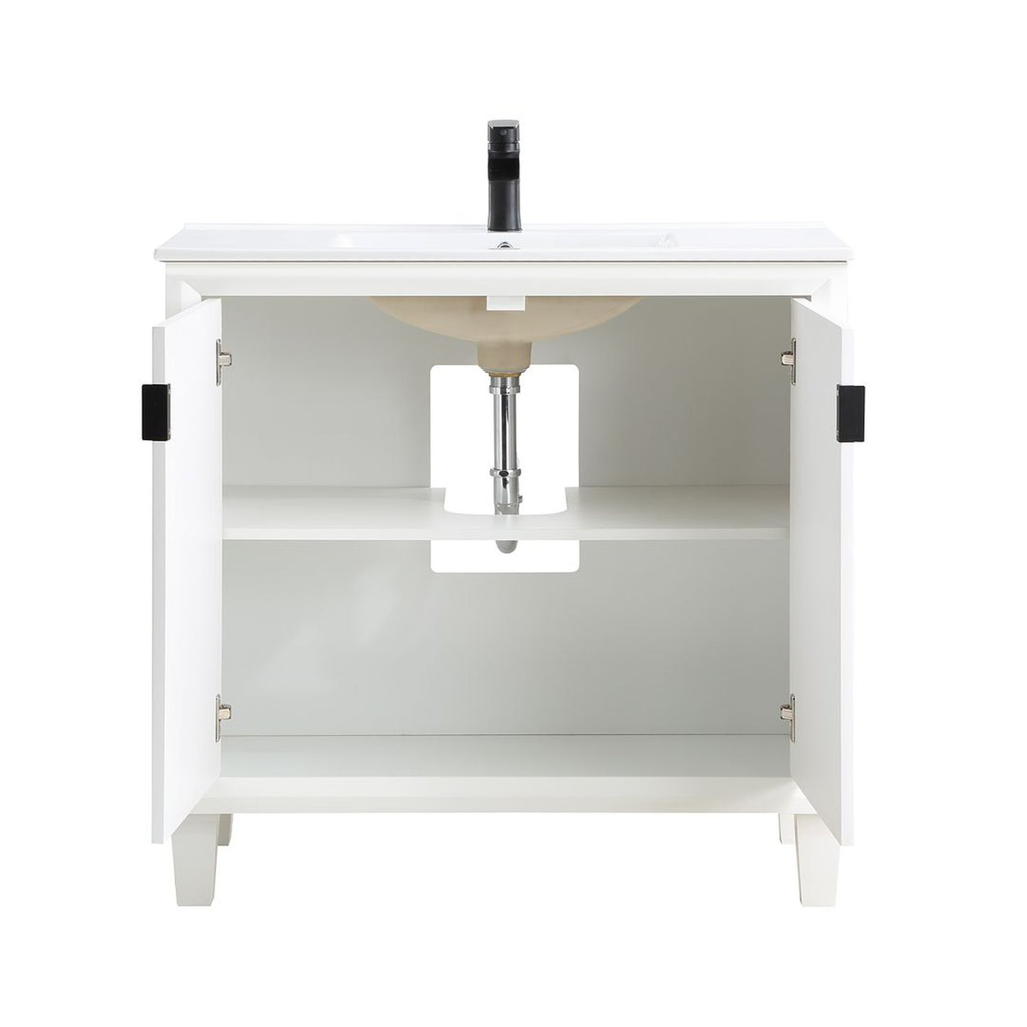 Manhattan Comfort Hyde 36" Bathroom Vanity Sink In White