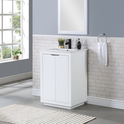 Manhattan Comfort Malverne 24" Bathroom Vanity Sink In White