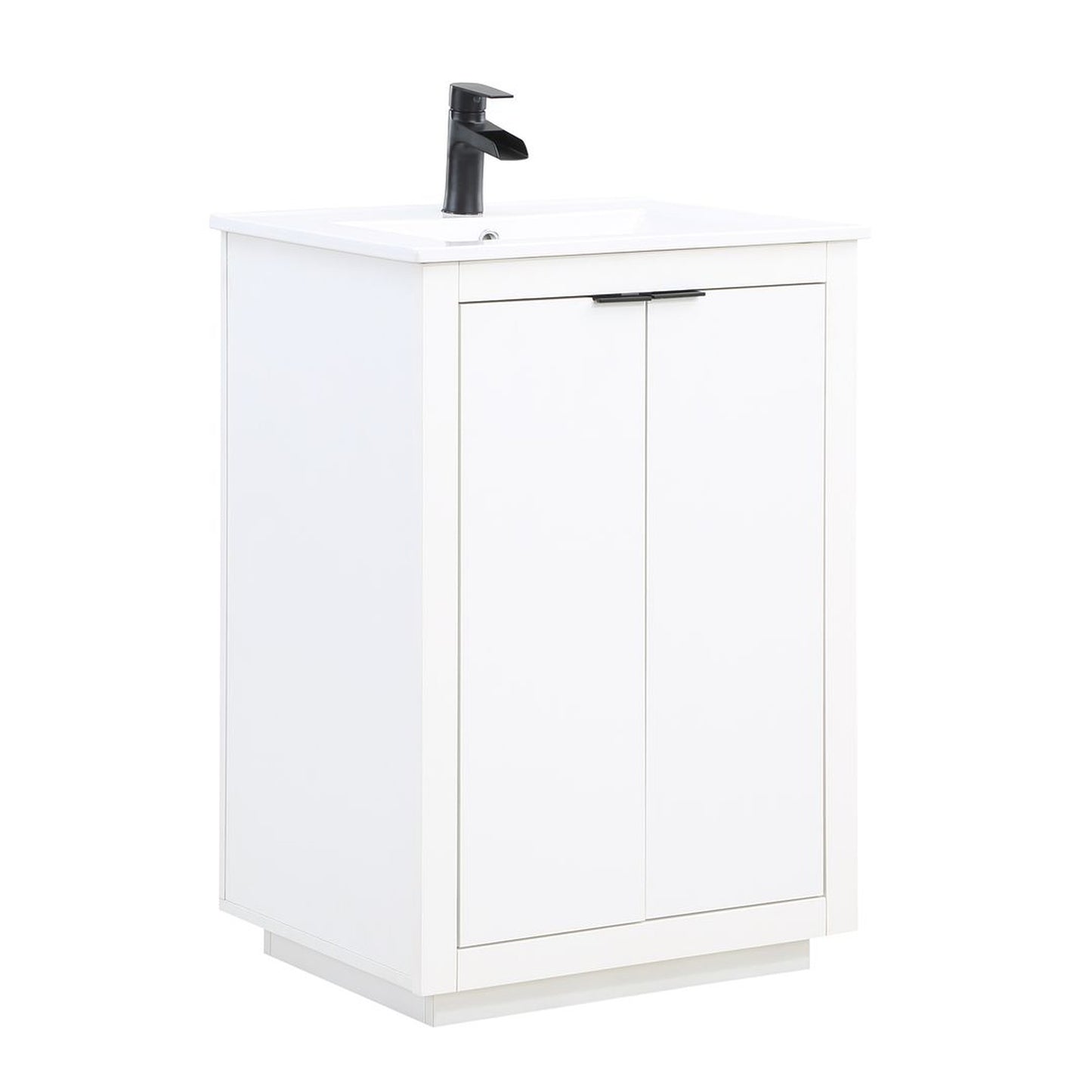 Manhattan Comfort Malverne 24" Bathroom Vanity Sink In White