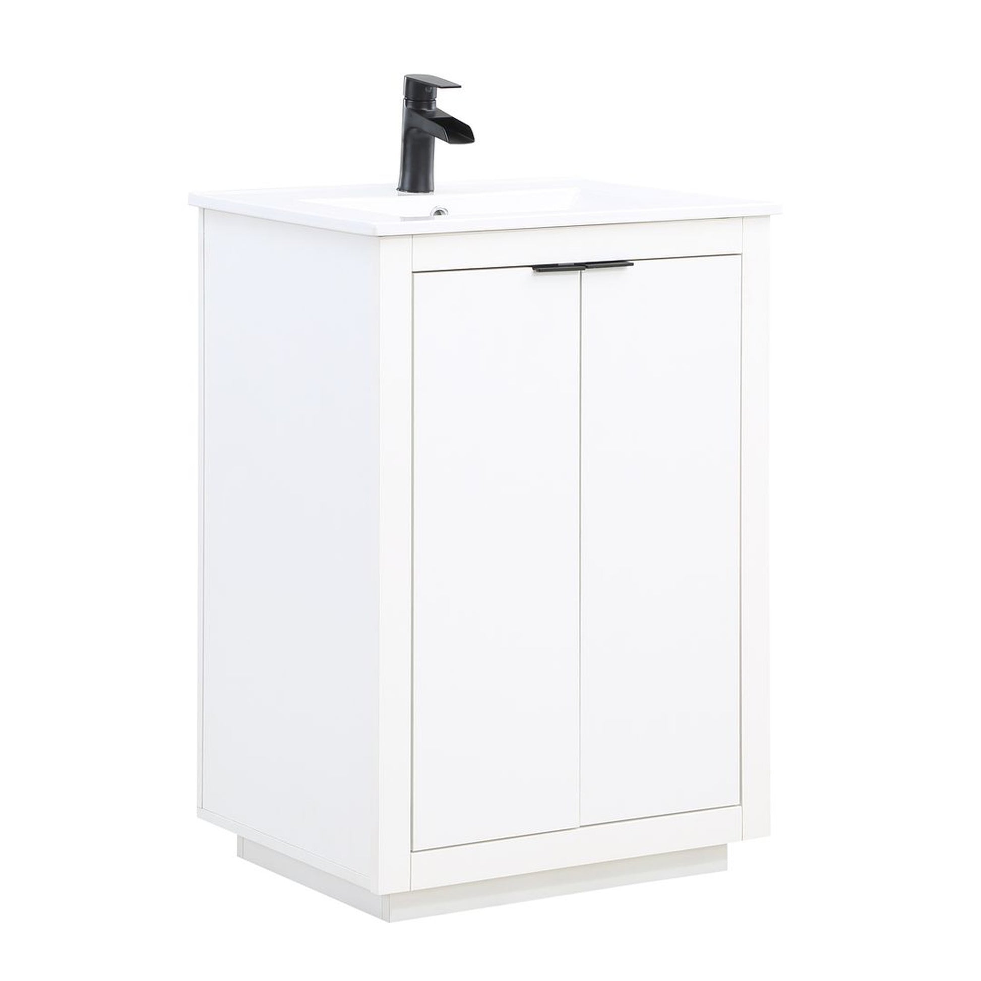 Manhattan Comfort Malverne 24" Bathroom Vanity Sink In White