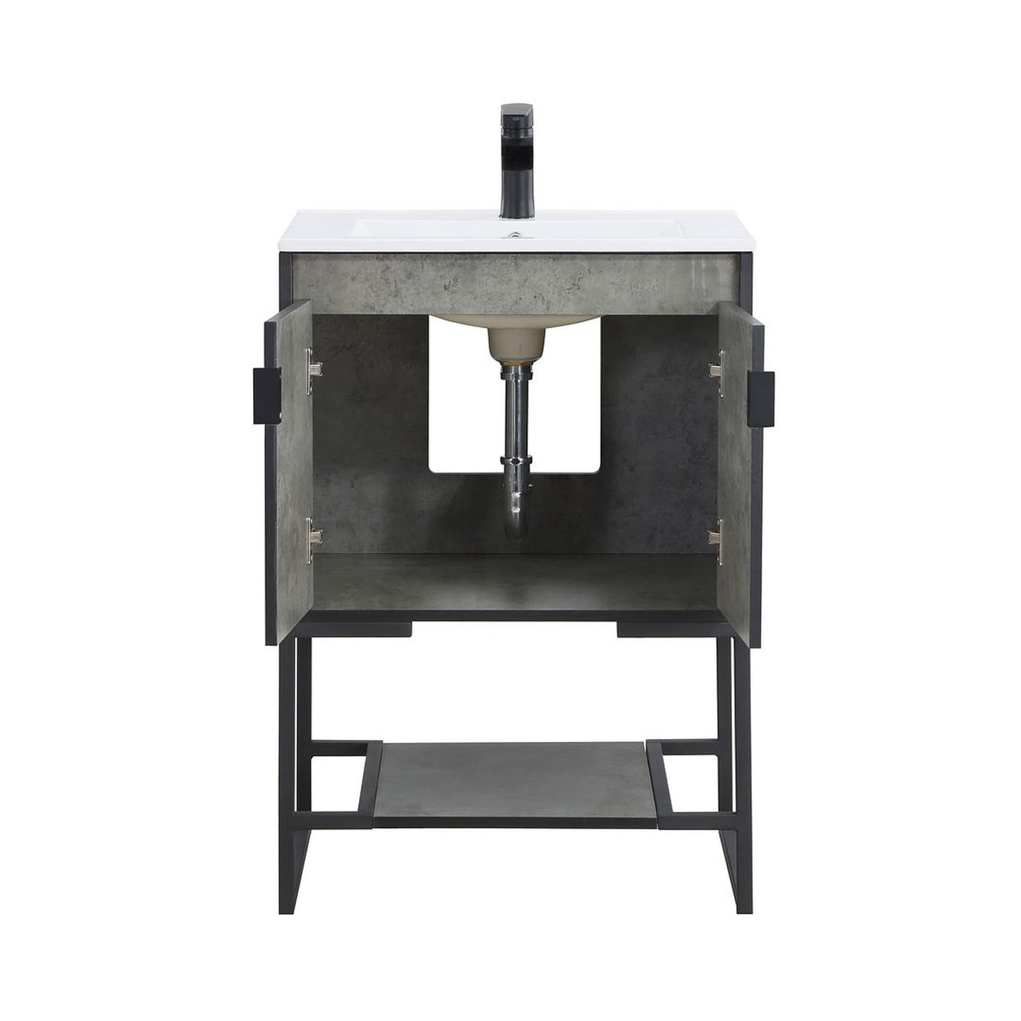 Manhattan Comfort Scarsdale 24" Bathroom Vanity Sink In Gray