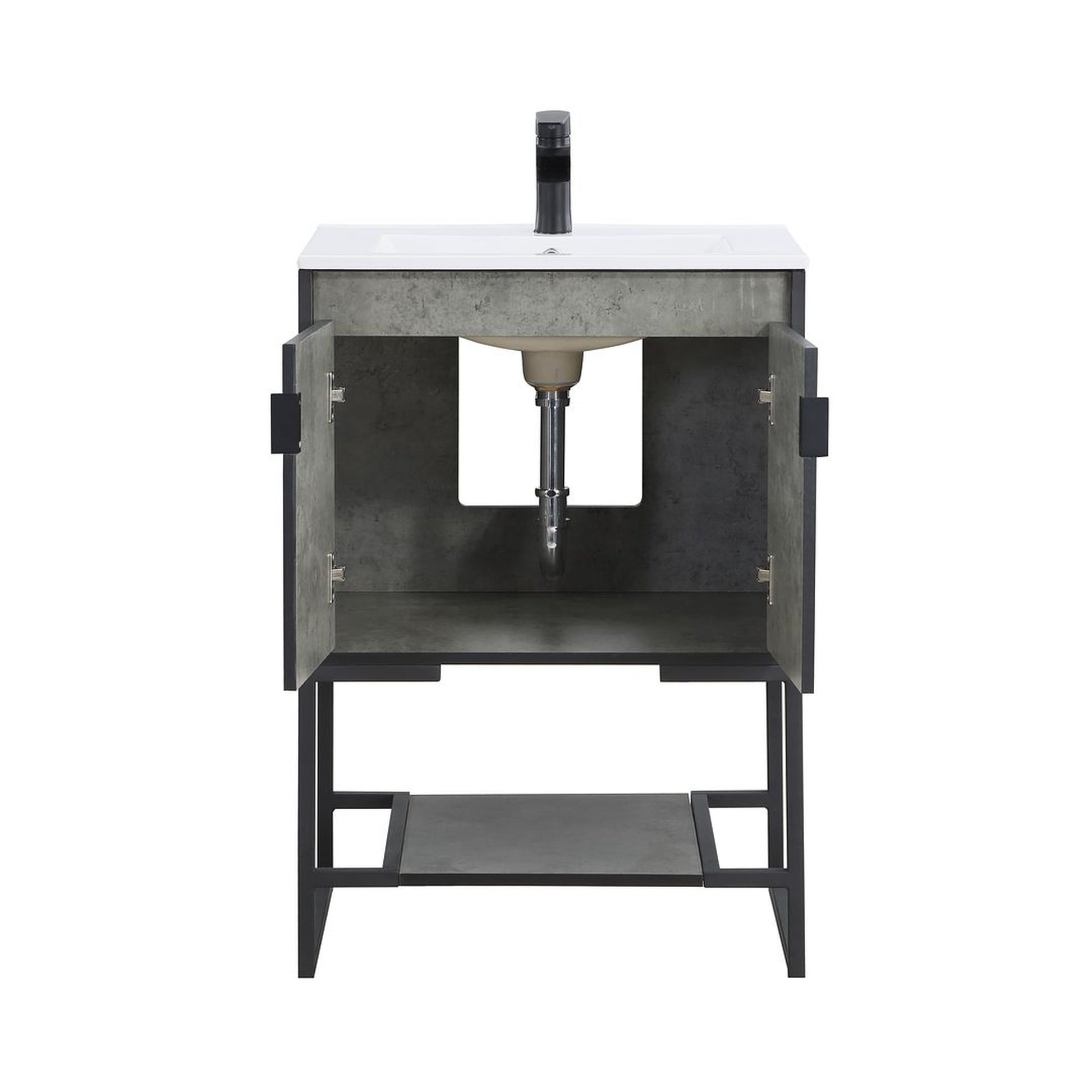 Manhattan Comfort Scarsdale 24" Bathroom Vanity Sink In Gray