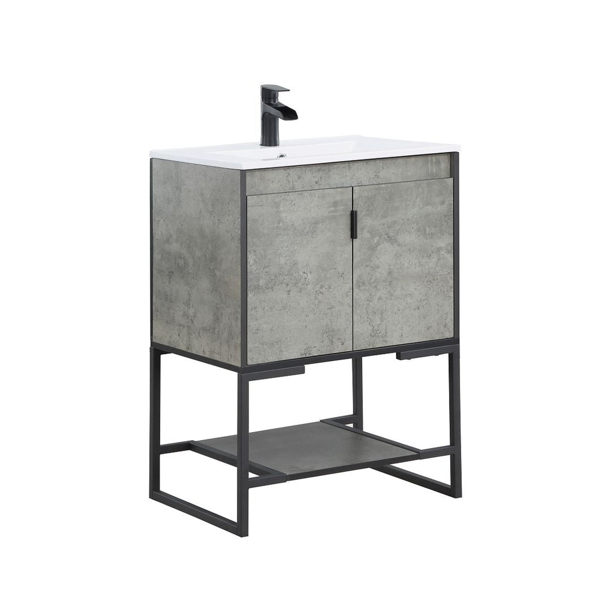 Manhattan Comfort Scarsdale 24" Bathroom Vanity Sink In Gray