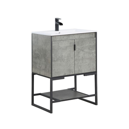 Manhattan Comfort Scarsdale 24" Bathroom Vanity Sink In Gray