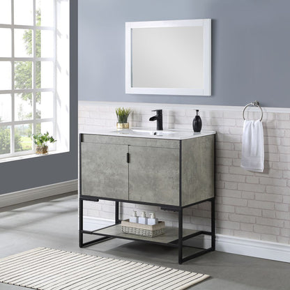 Manhattan Comfort Scarsdale 36" Bathroom Vanity Sink In Gray