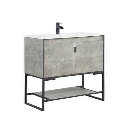 Manhattan Comfort Scarsdale 36" Bathroom Vanity Sink In Gray