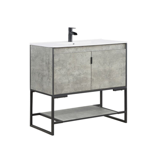 Manhattan Comfort Scarsdale 36" Bathroom Vanity Sink In Gray