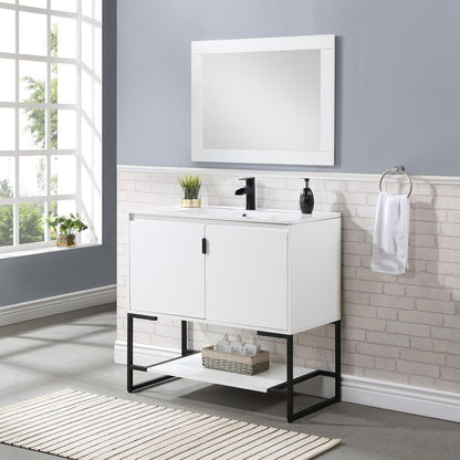 Manhattan Comfort Scarsdale 36" Bathroom Vanity Sink In White
