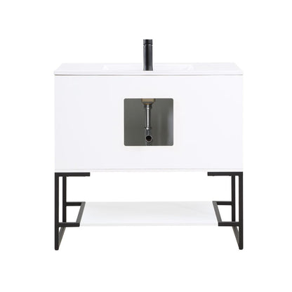 Manhattan Comfort Scarsdale 36" Bathroom Vanity Sink In White