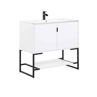 Manhattan Comfort Scarsdale 36" Bathroom Vanity Sink In White