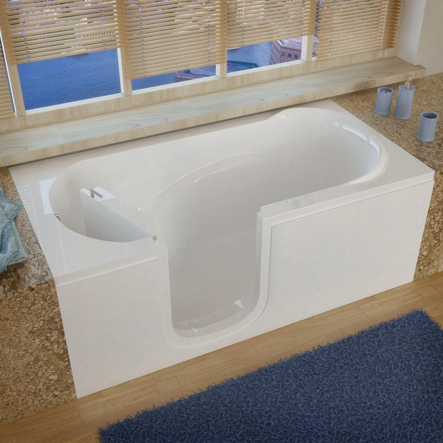 MediTub Step-In 30" x 60" Left Drain White Soaking Step-In Bathtub