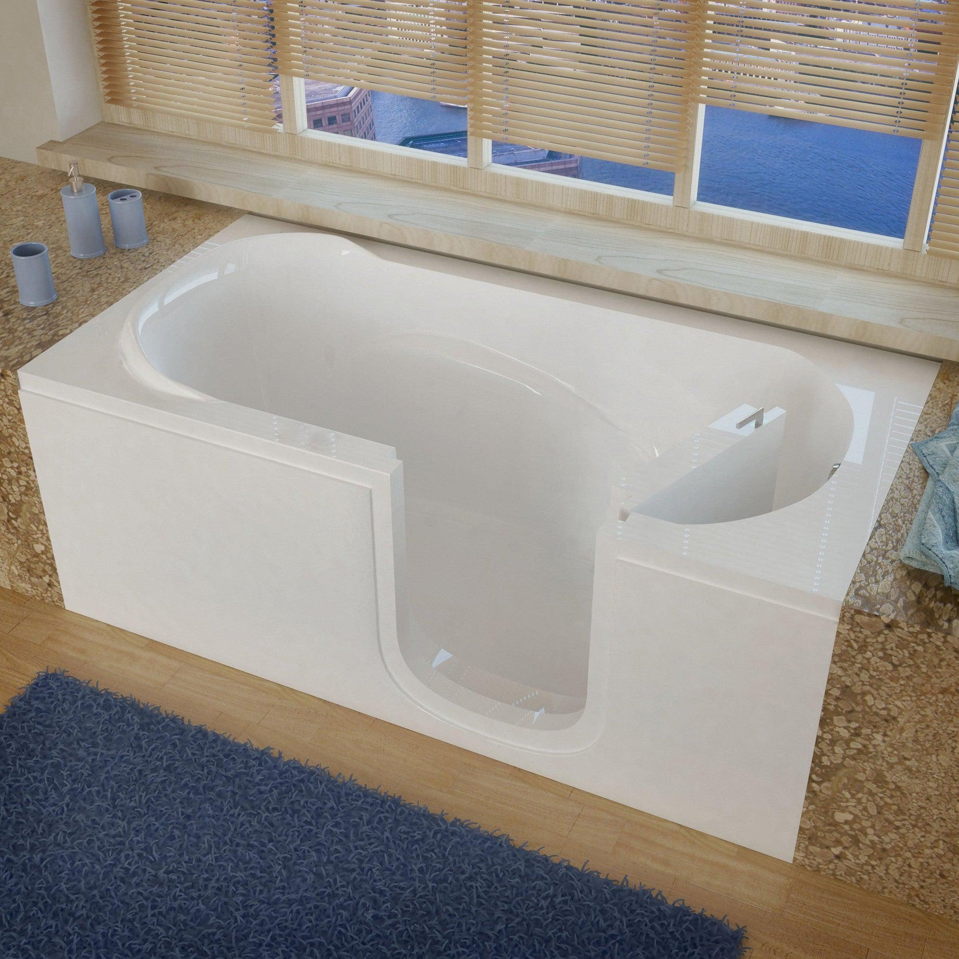 MediTub Step-In 30" x 60" Right Drain White Soaking Step-In Bathtub