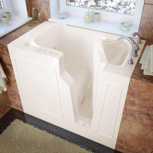 MediTub Walk-In 26" x 46" Right Drain Biscuit Whirlpool & Air Jetted Walk-In Bathtub