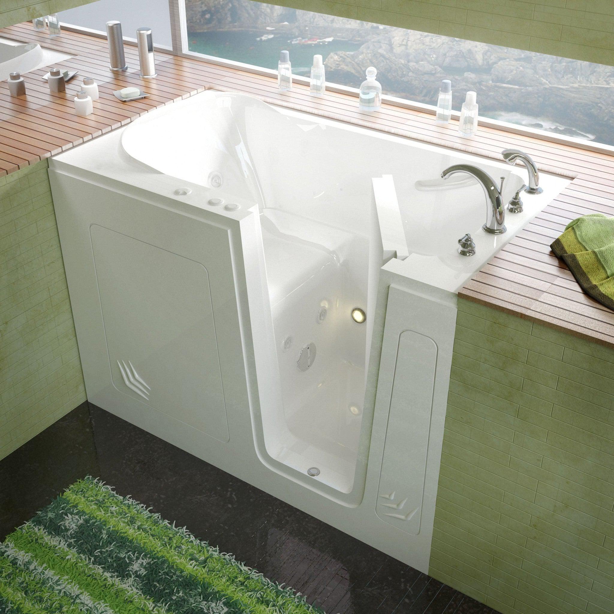 MediTub Walk-In 30" x 54" Right Drain White Whirlpool Jetted Walk-In B