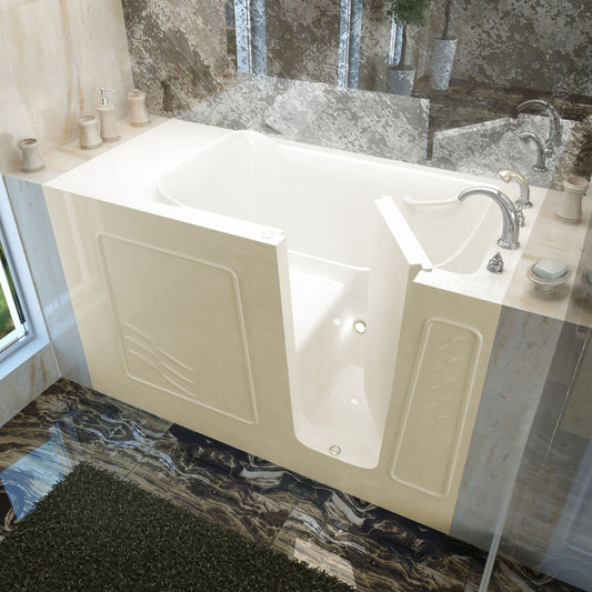 MediTub Walk-In 30" x 60" Right Drain Biscuit Soaking Walk-In Bathtub