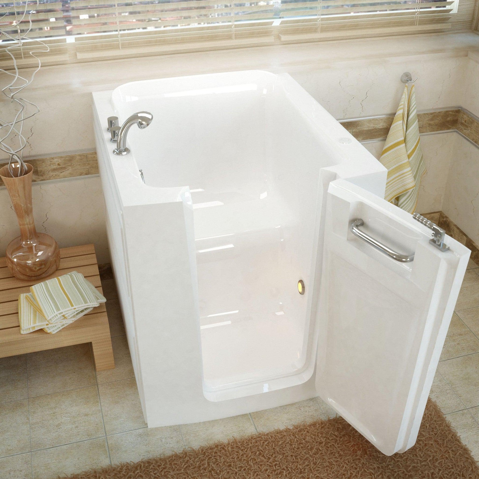 MediTub Walk-In 32" x 38" Right Door White Soaking Walk-In Bathtub